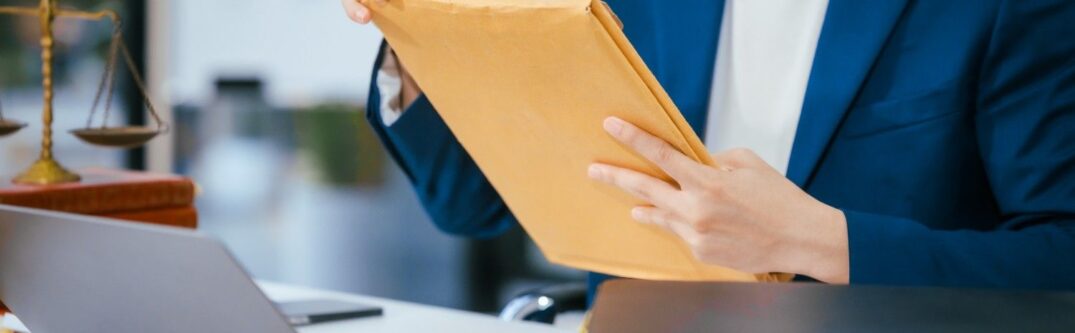 Immigration attorney reviewing administrative records for visa appeal process